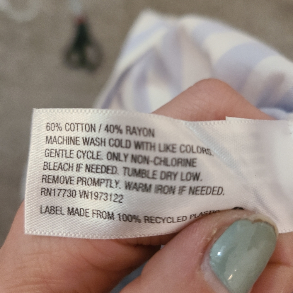 Universal Thread Nautical Preppy Striped Button Up Short Sleeved Shirt - Picture 4 of 4